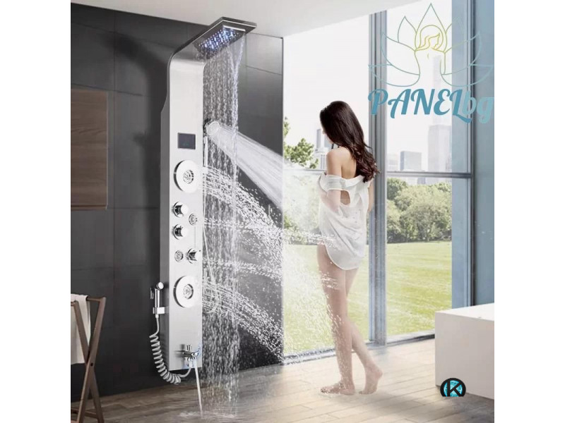 Хидромасажен душ панел Анхел в сив цвят от PanelBG