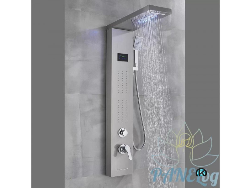 Хидромасажен душ панел Райнфал в сив цвят от PanelBG