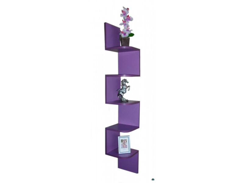 Ъглова етажерка за стена - Виолетова